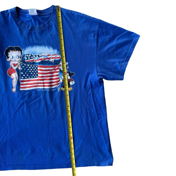 2001 Betty Boop Patriotic USA Flag Vintage Graphic Tee Shirt Cartoon TV Show Y2K - Picture 11 of 11